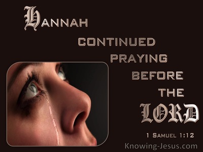 1 Samuel 1:12 She Continued Praying Before The Lord (brown) 